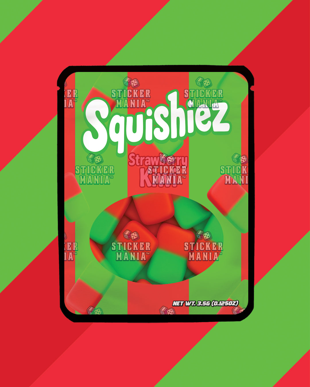 Squishiez Strawberry Kiwi | Pre-Made Sticker Bag | 3.5g