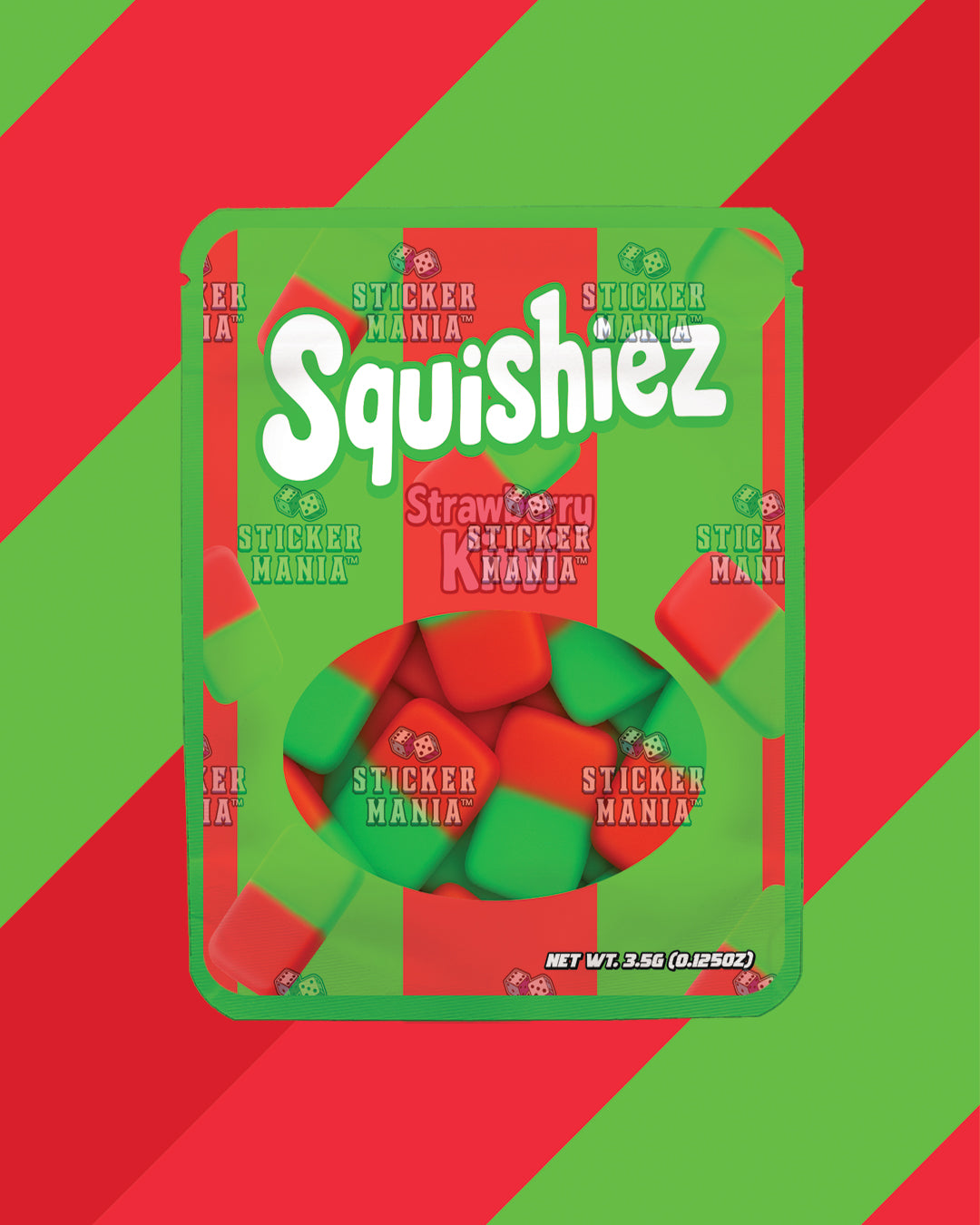 Squishiez Strawberry Kiwi | Pre-Made Sticker Bag | 3.5g