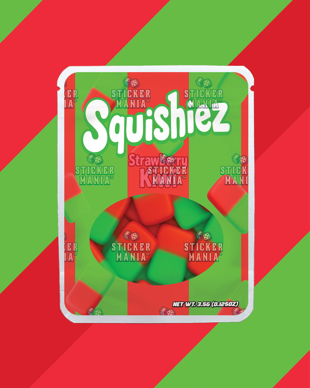 Squishiez Strawberry Kiwi | Pre-Made Sticker Bag | 3.5g