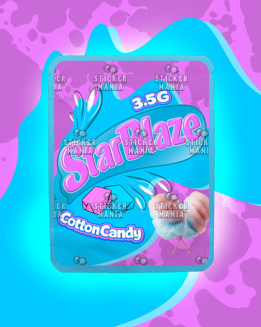Starblaze Cotton Candy | Pre-Made Sticker Bag | 3.5g