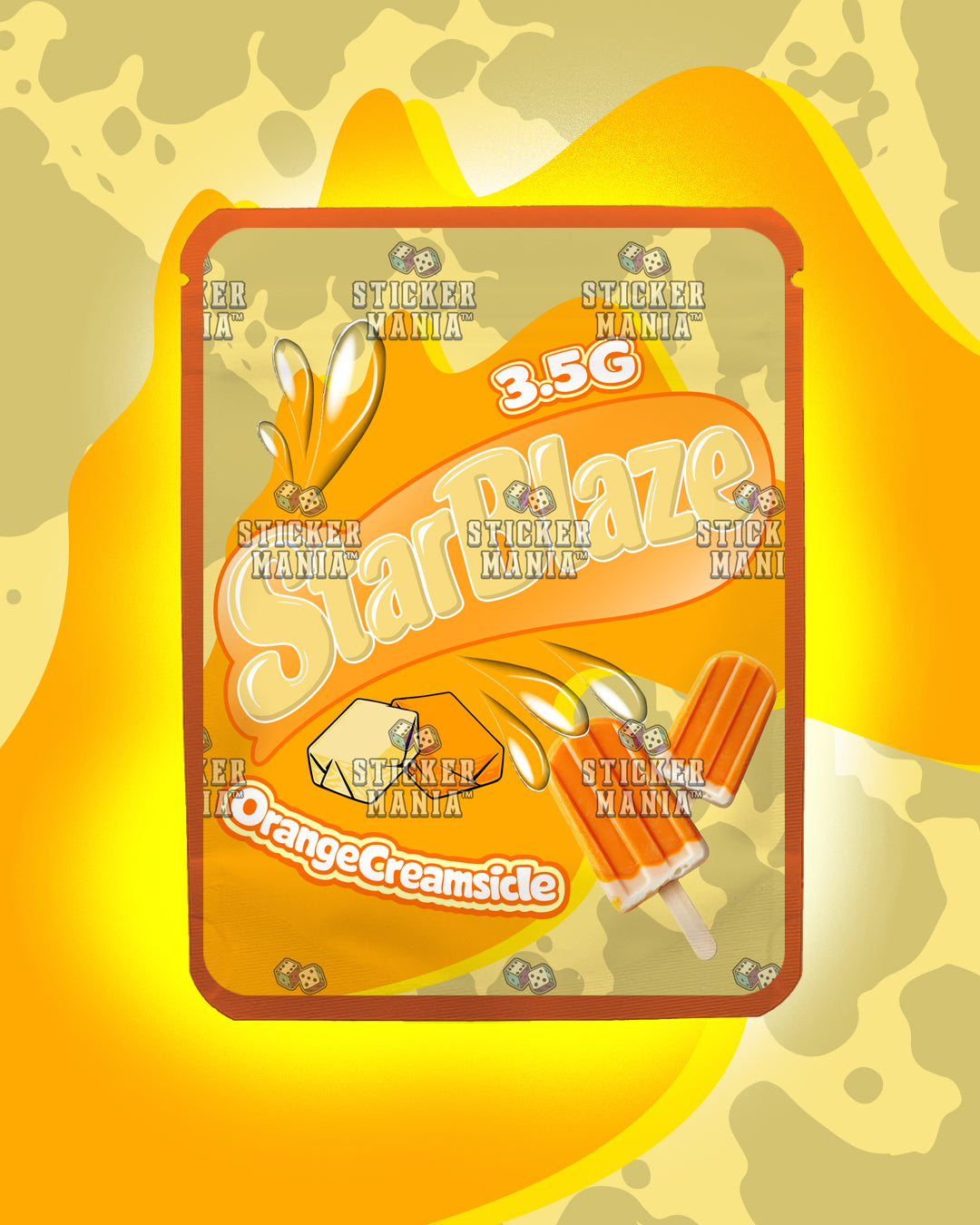 Starblaze Orange Creamsicle | Pre-Made Sticker Bag | 3.5g