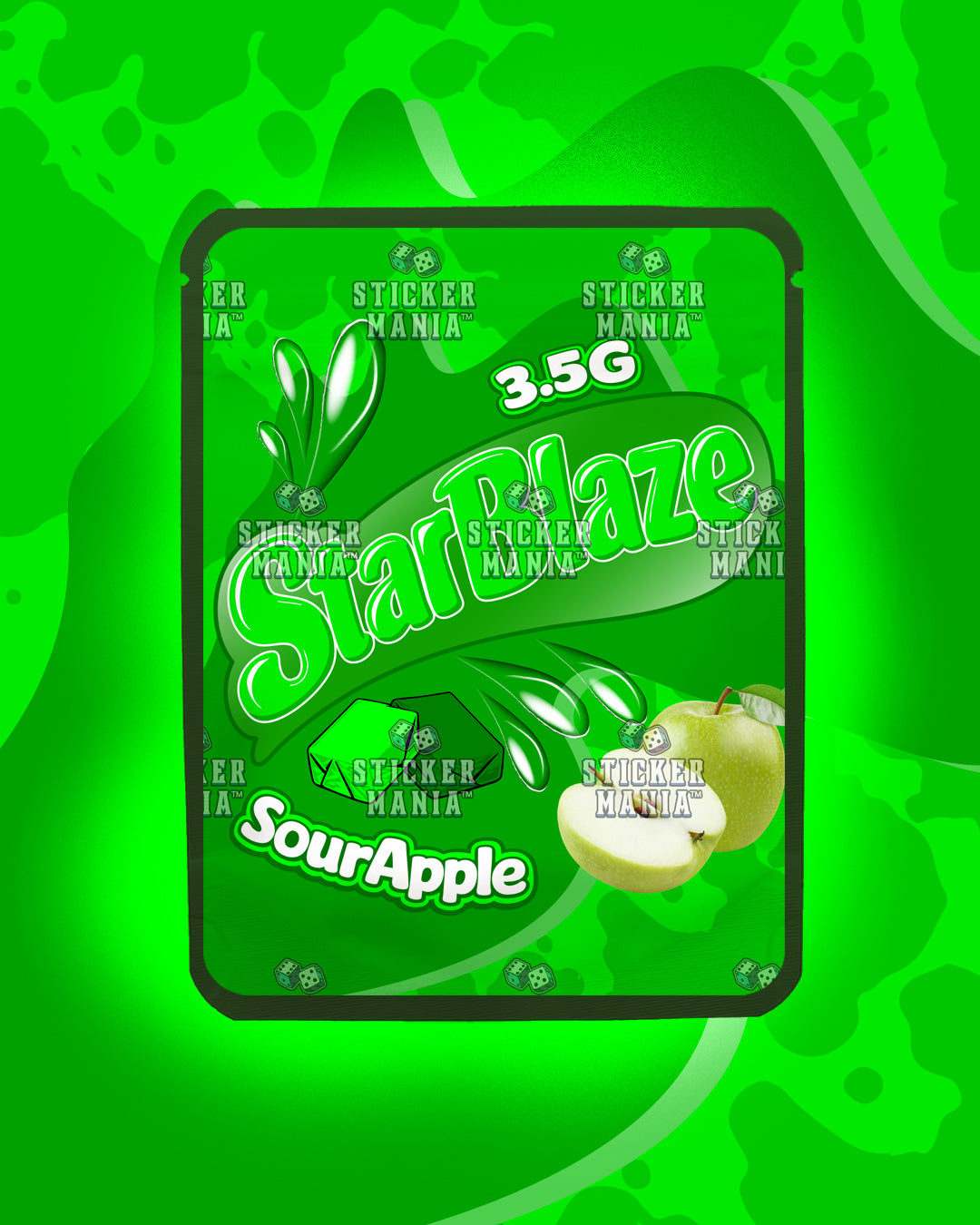 Starblaze Sour Apple | Pre-Made Sticker Bag | 3.5g