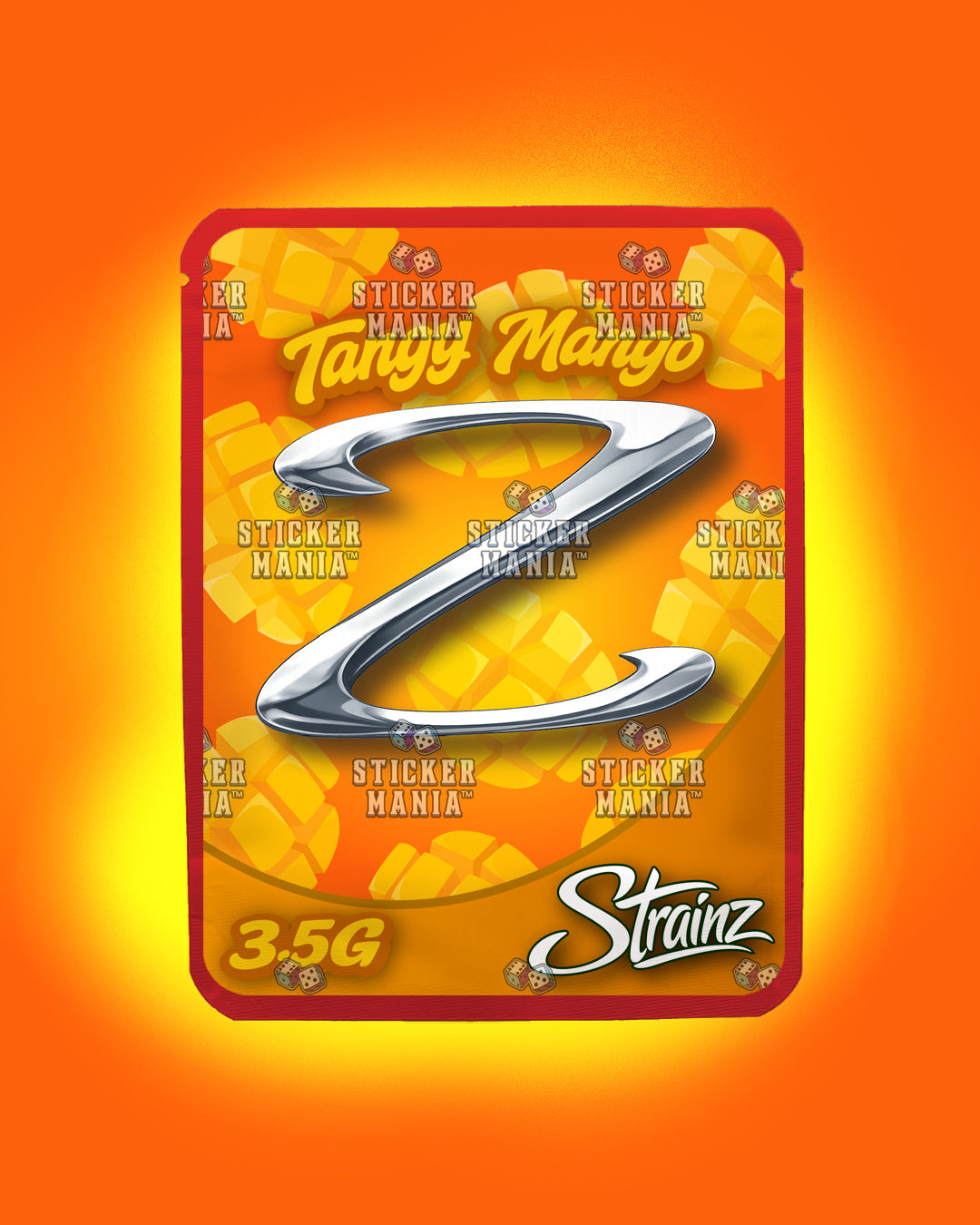 Strainz Tangy Mango | Pre-Made Sticker Bag | 3.5g