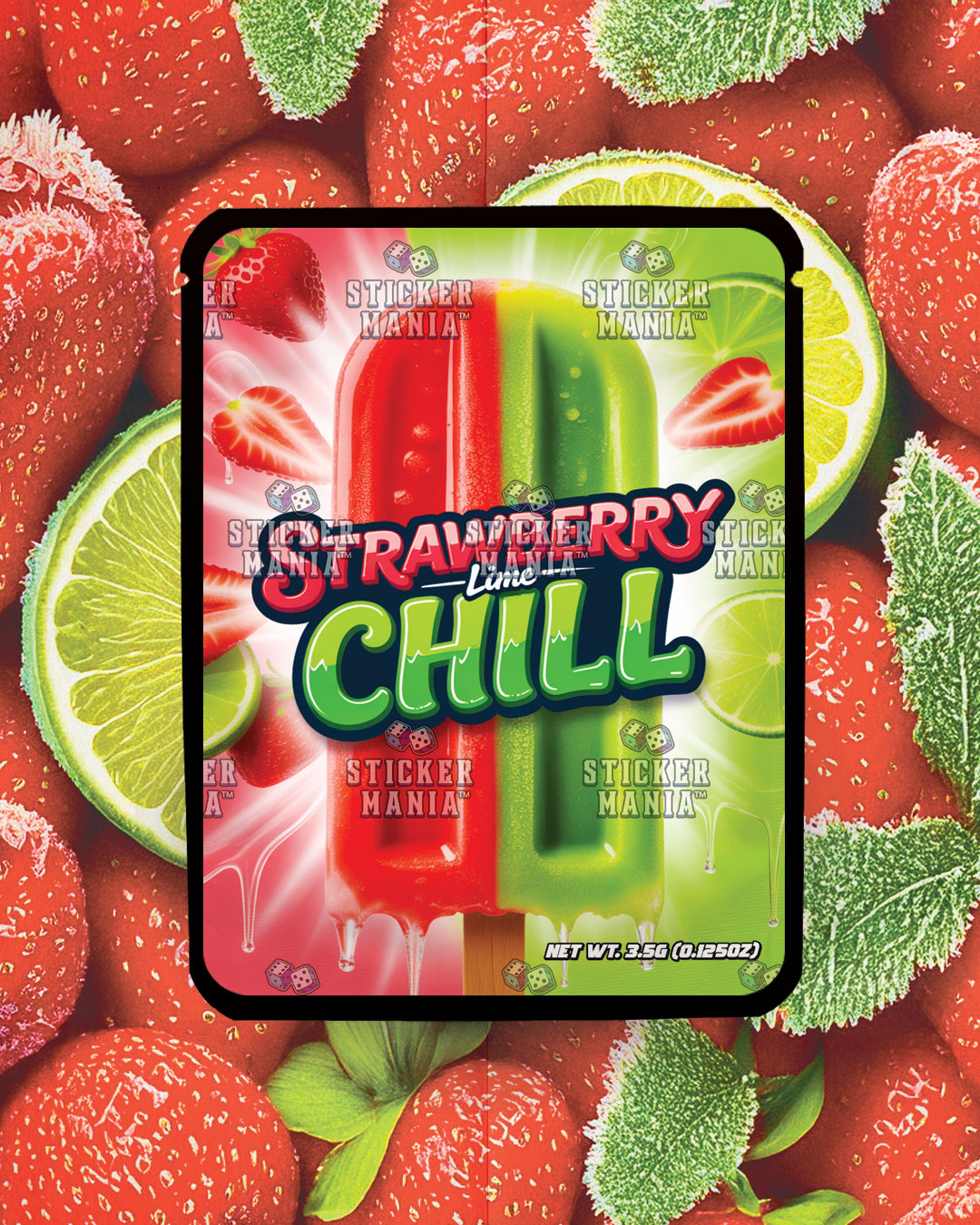 Strawberry Lime Chill | Pre-Made Sticker Bag | 3.5g