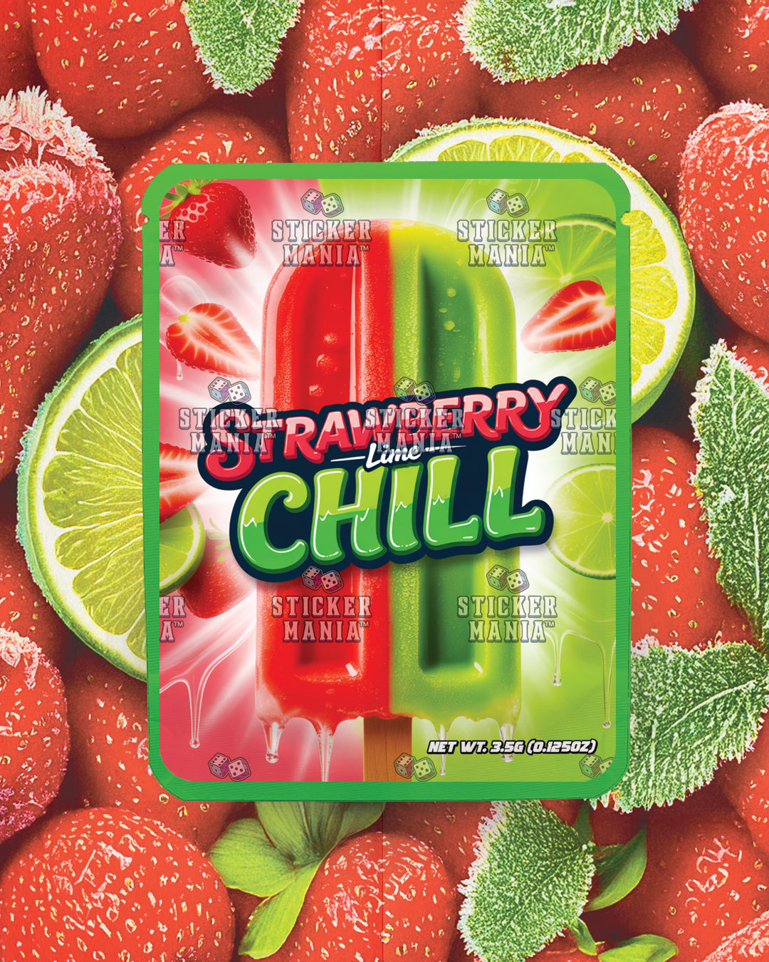Strawberry Lime Chill | Pre-Made Sticker Bag | 3.5g