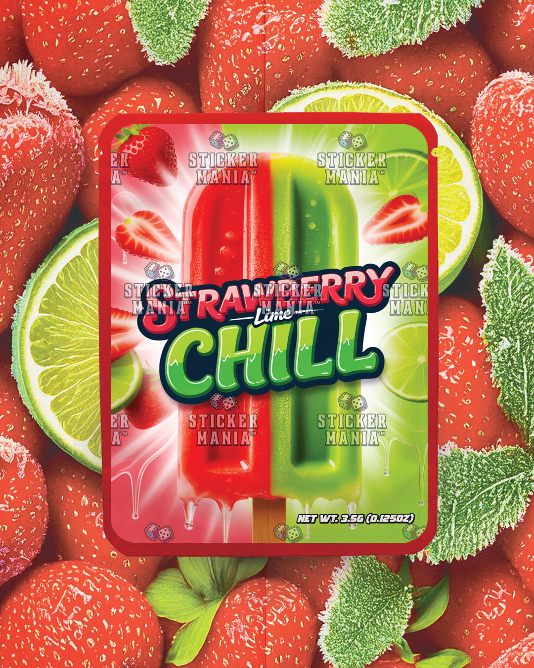 Strawberry Lime Chill | Pre-Made Sticker Bag | 3.5g