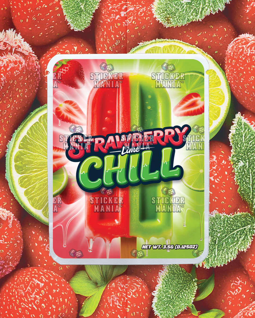 Strawberry Lime Chill | Pre-Made Sticker Bag | 3.5g
