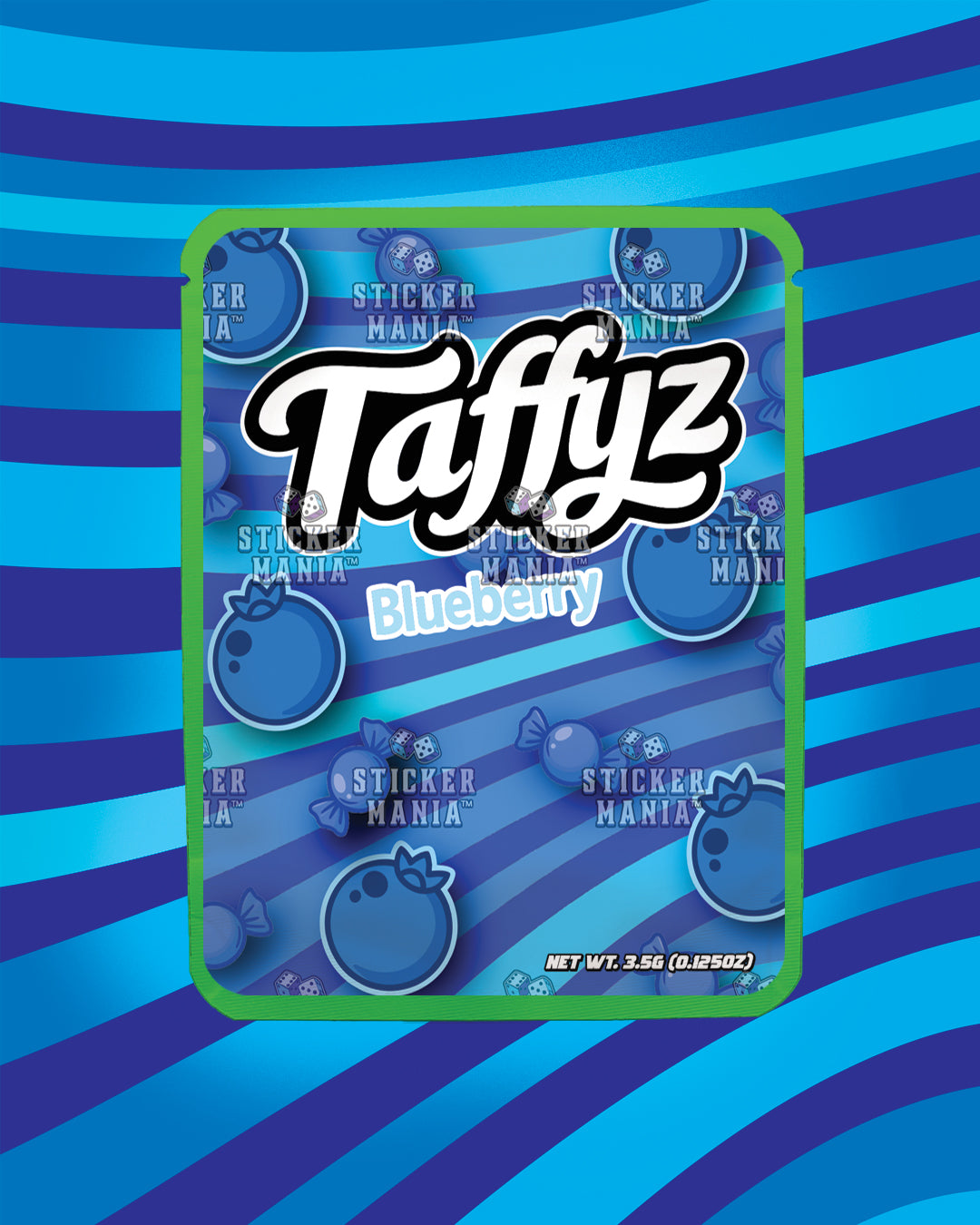 Taffyz Blueberry | Pre-Made Sticker Bag | 3.5g