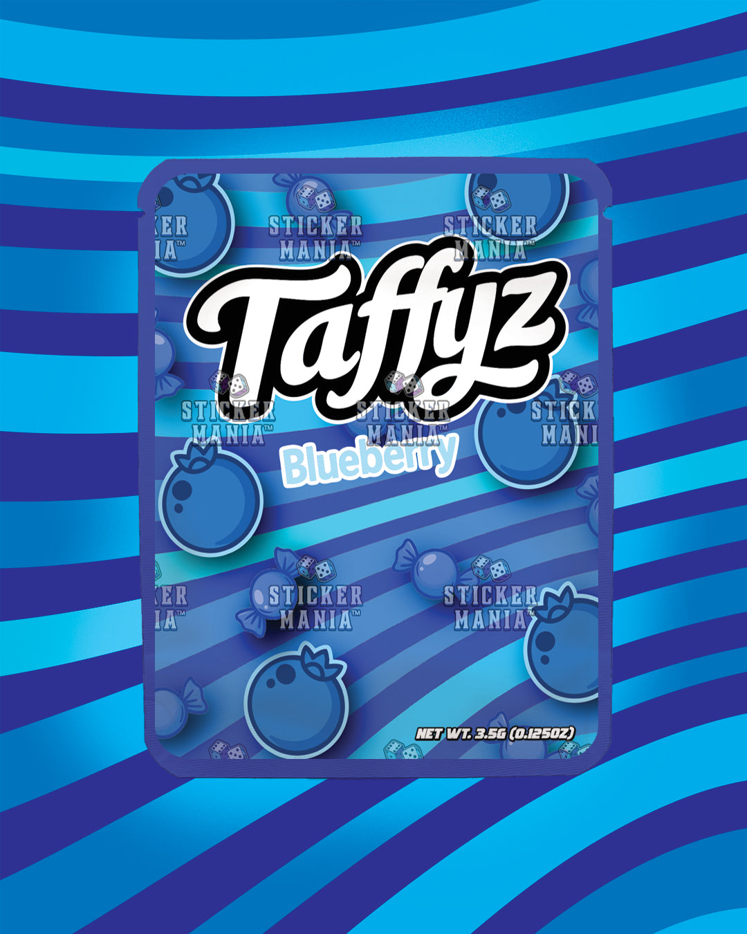 Taffyz Blueberry | Pre-Made Sticker Bag | 3.5g