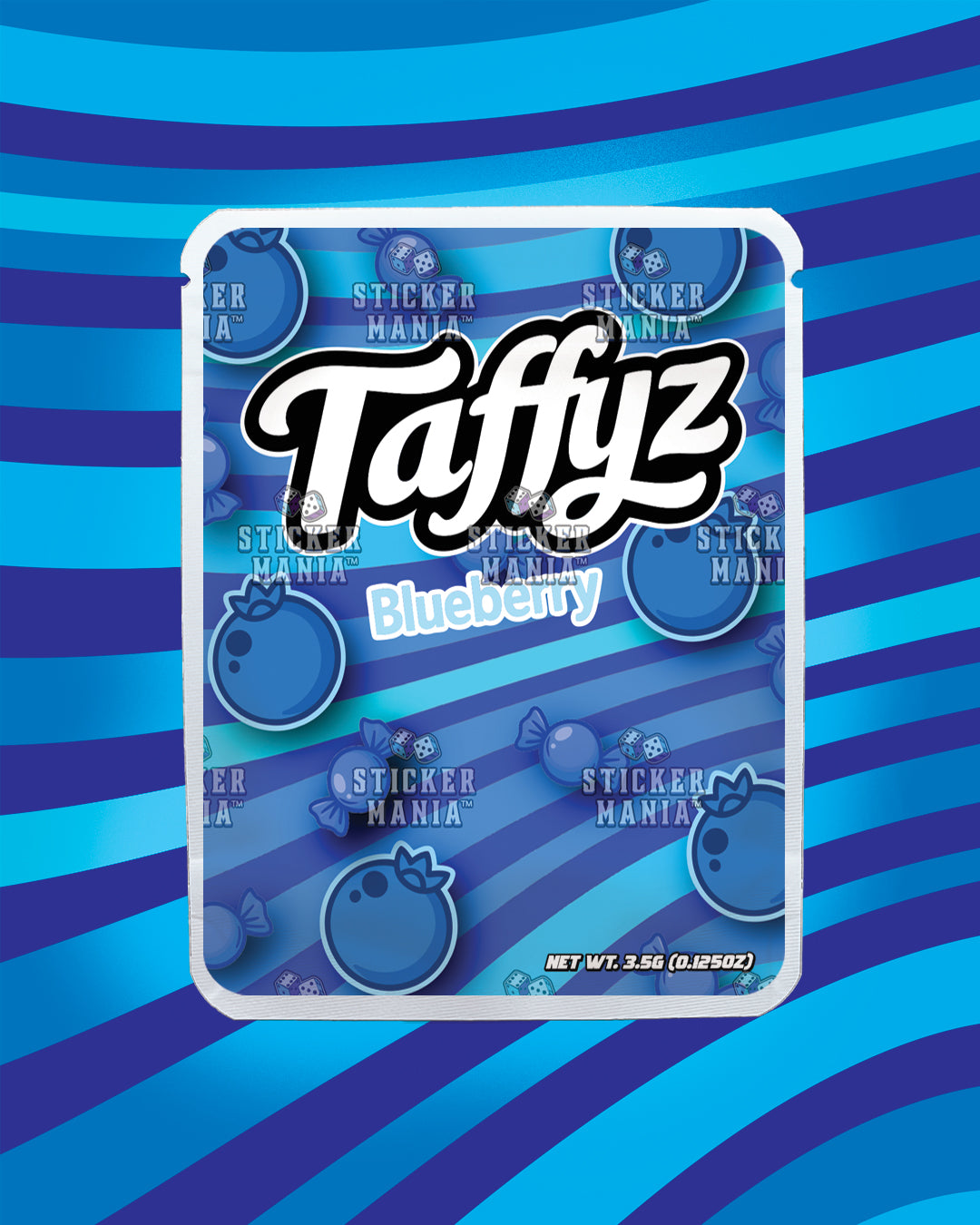 Taffyz Blueberry | Pre-Made Sticker Bag | 3.5g