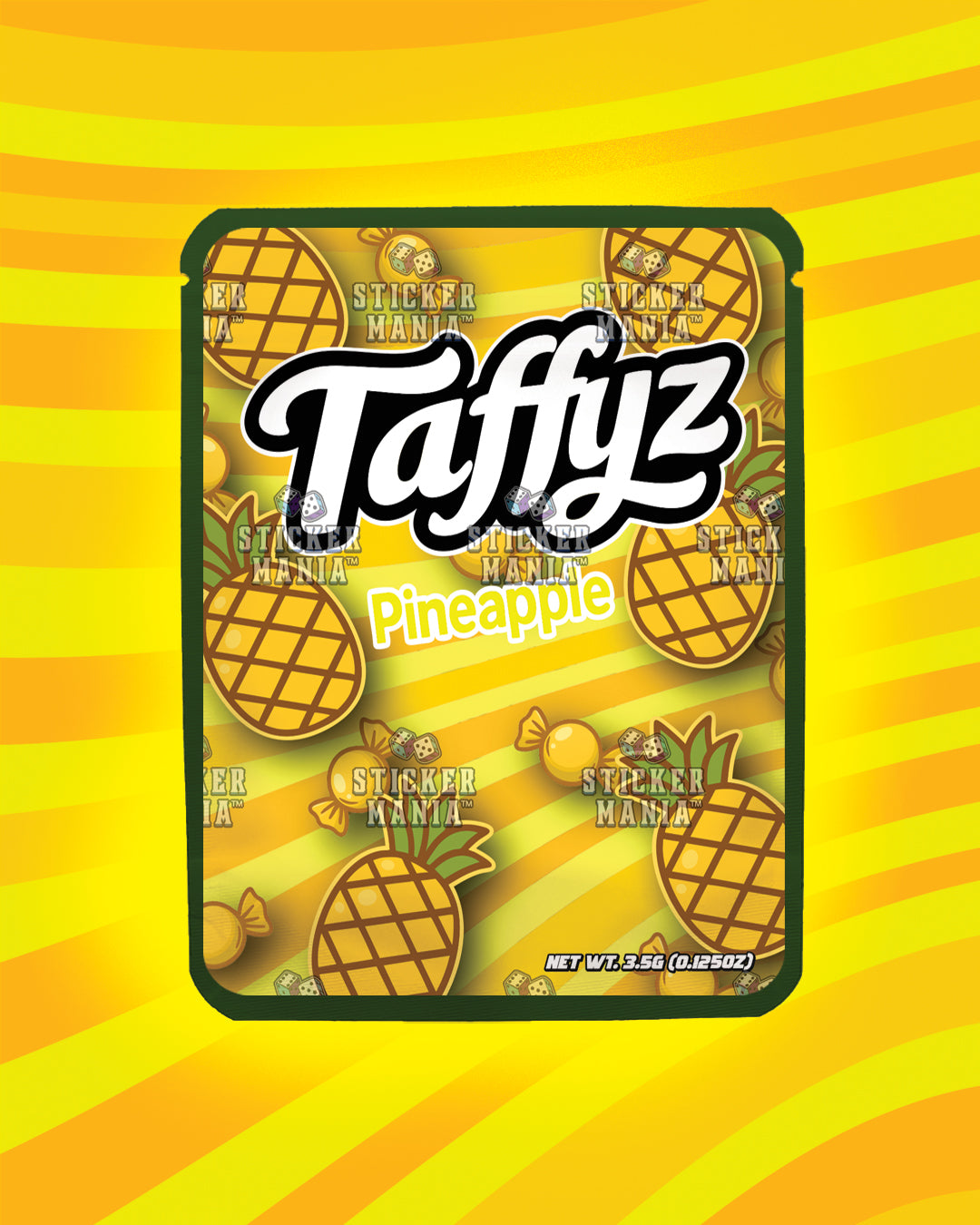 Taffyz Pineapple | Pre-Made Sticker Bag | 3.5g