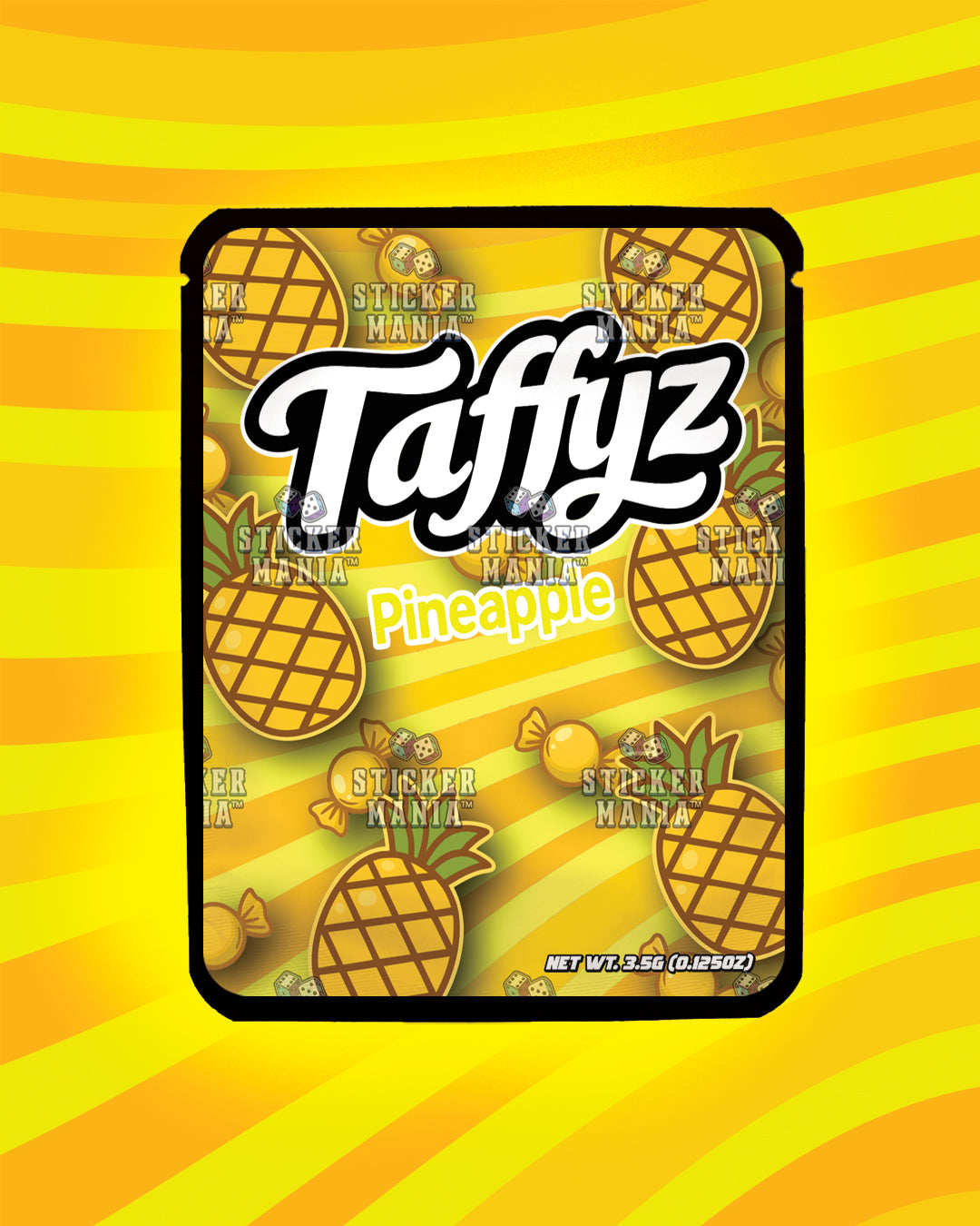 Taffyz Pineapple | Pre-Made Sticker Bag | 3.5g