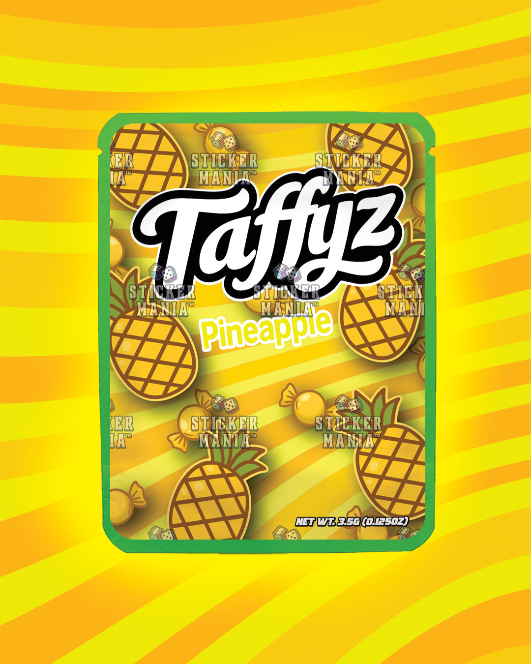 Taffyz Pineapple | Pre-Made Sticker Bag | 3.5g