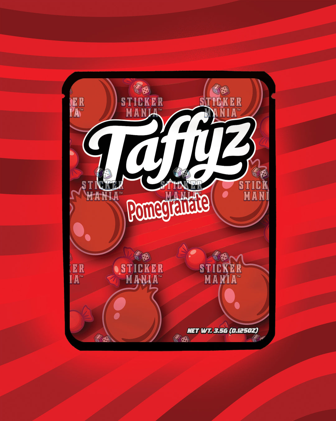 Taffyz Pomegranate | Pre-Made Sticker Bag | 3.5g