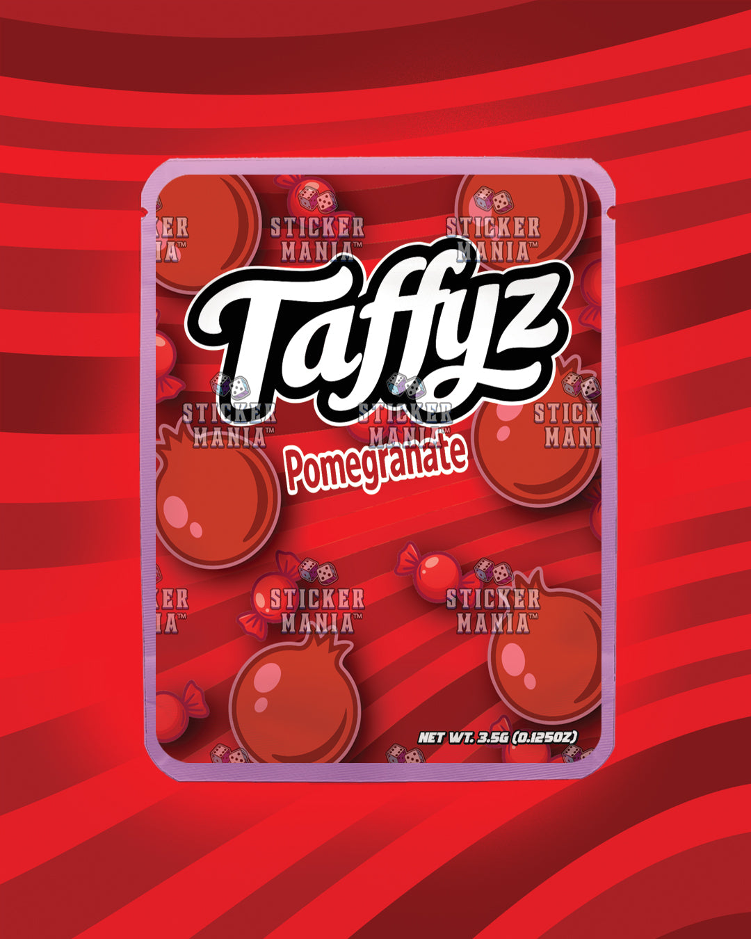 Taffyz Pomegranate | Pre-Made Sticker Bag | 3.5g