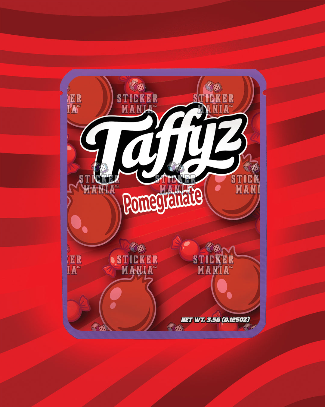 Taffyz Pomegranate | Pre-Made Sticker Bag | 3.5g