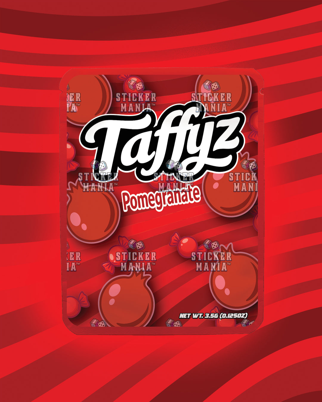 Taffyz Pomegranate | Pre-Made Sticker Bag | 3.5g
