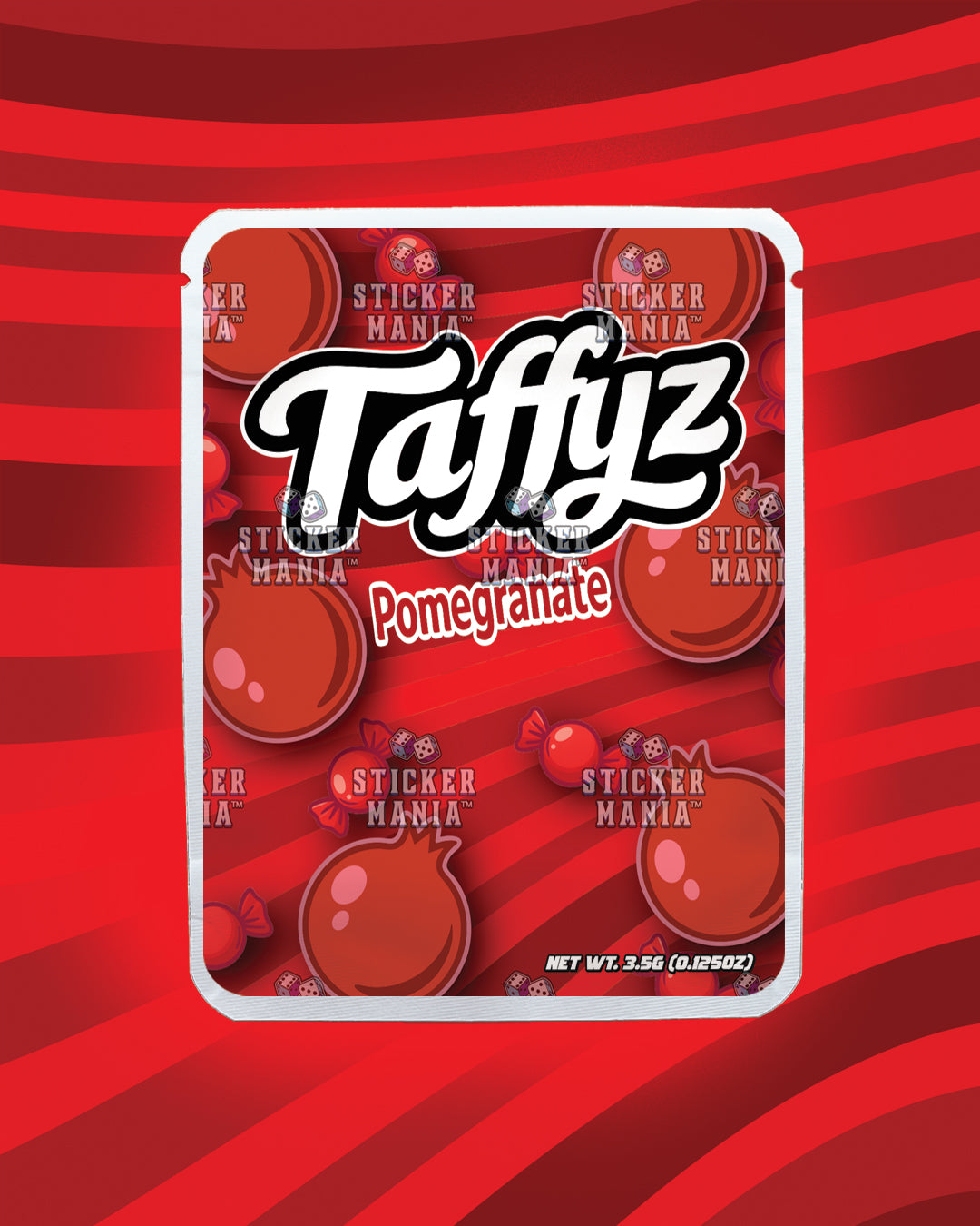Taffyz Pomegranate | Pre-Made Sticker Bag | 3.5g