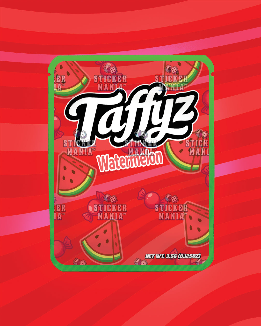 Taffyz Watermelon | Pre-Made Sticker Bag | 3.5g