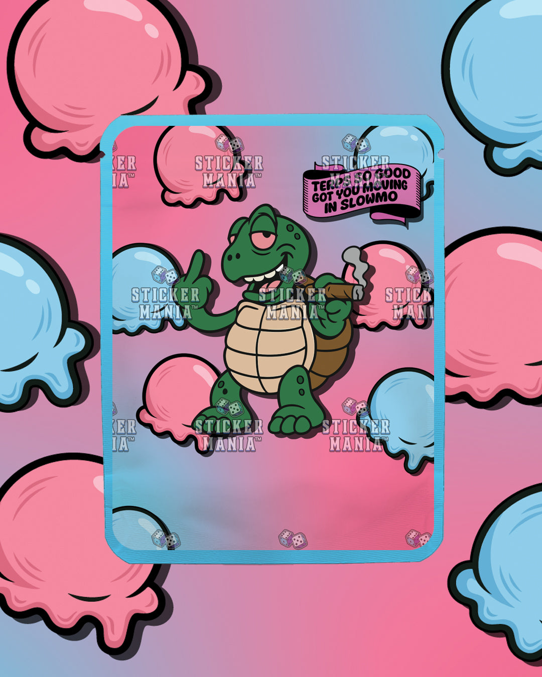 Turtle Terpz Cotton Candy Ice Cream | Pre-Made Sticker Bag | 3.5g