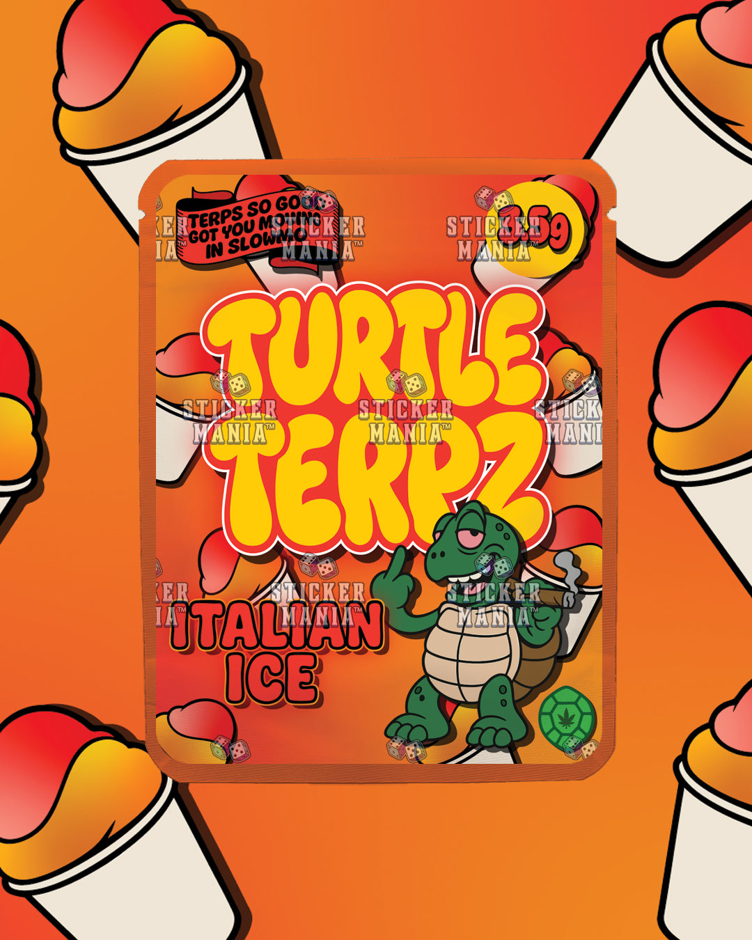 Turtle Terpz Italian Ice | Pre-Made Sticker Bag | 3.5g