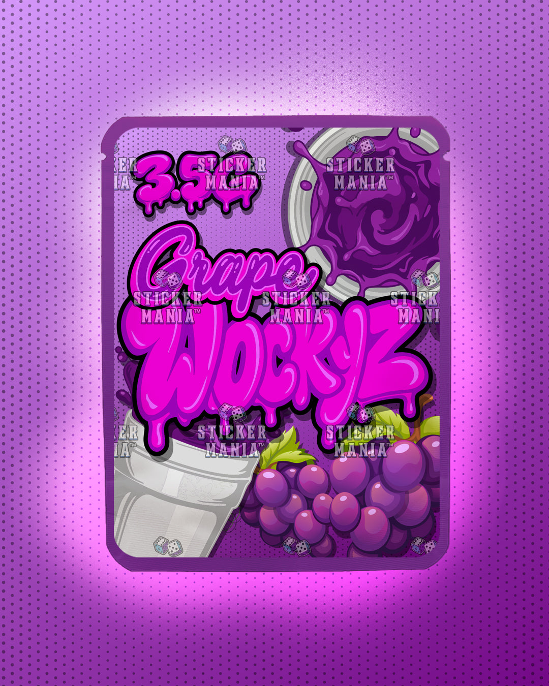 Wockyz Grape | Pre-Made Sticker Bag | 3.5g