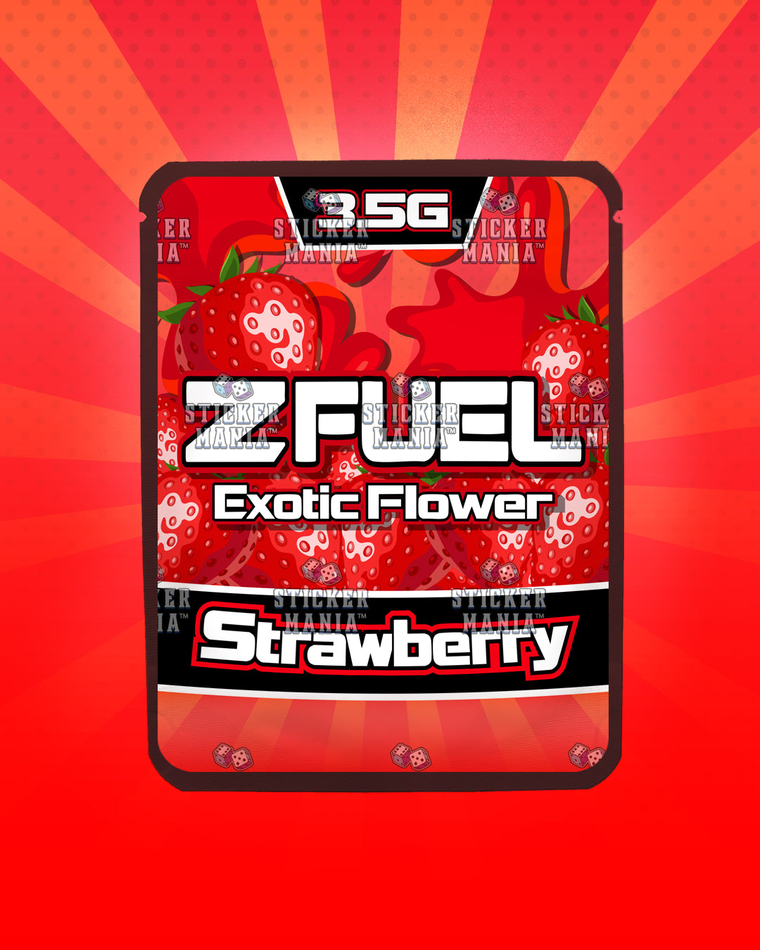 Z Fuel Strawberry | Pre-Made Sticker Bag | 3.5g