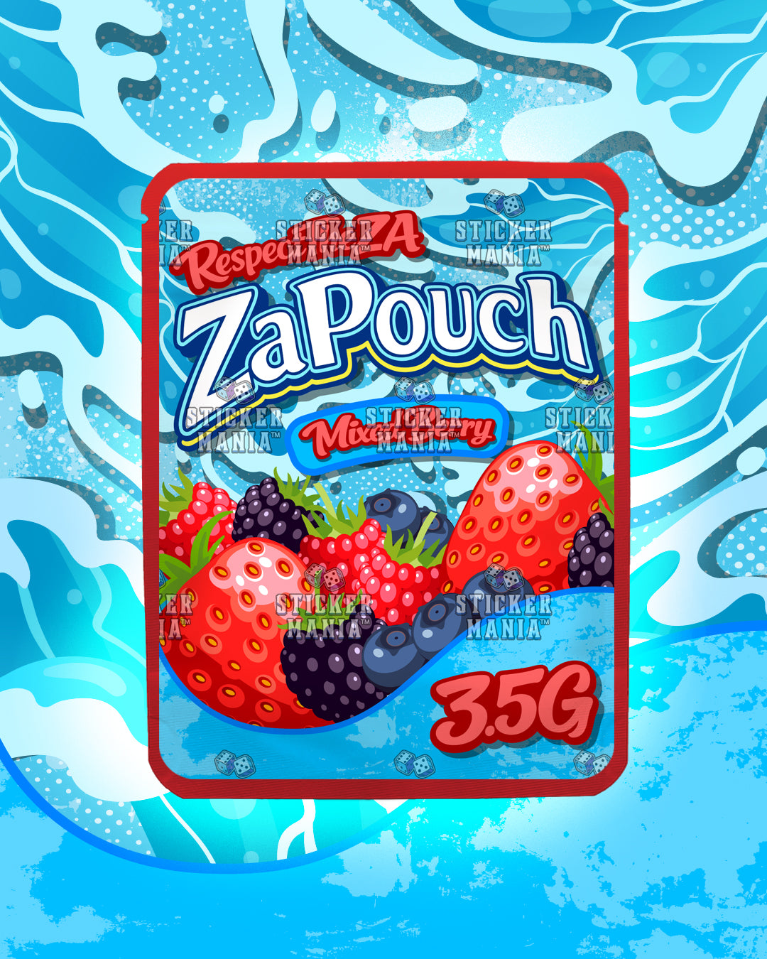 Za Pouch Mixed Berry | Pre-Made Sticker Bag | 3.5g