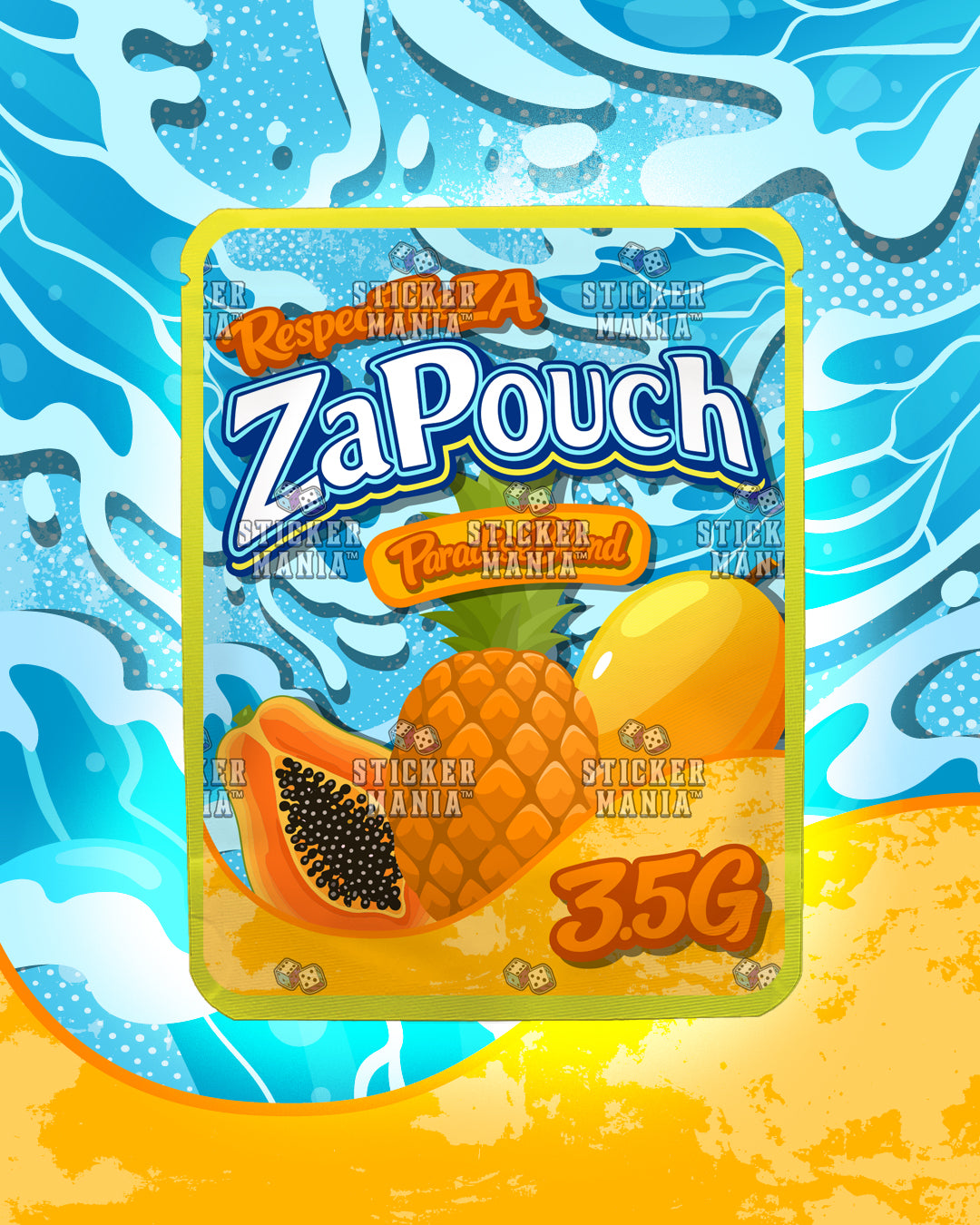 Za Pouch Paradise Blend | Pre-Made Sticker Bag | 3.5g