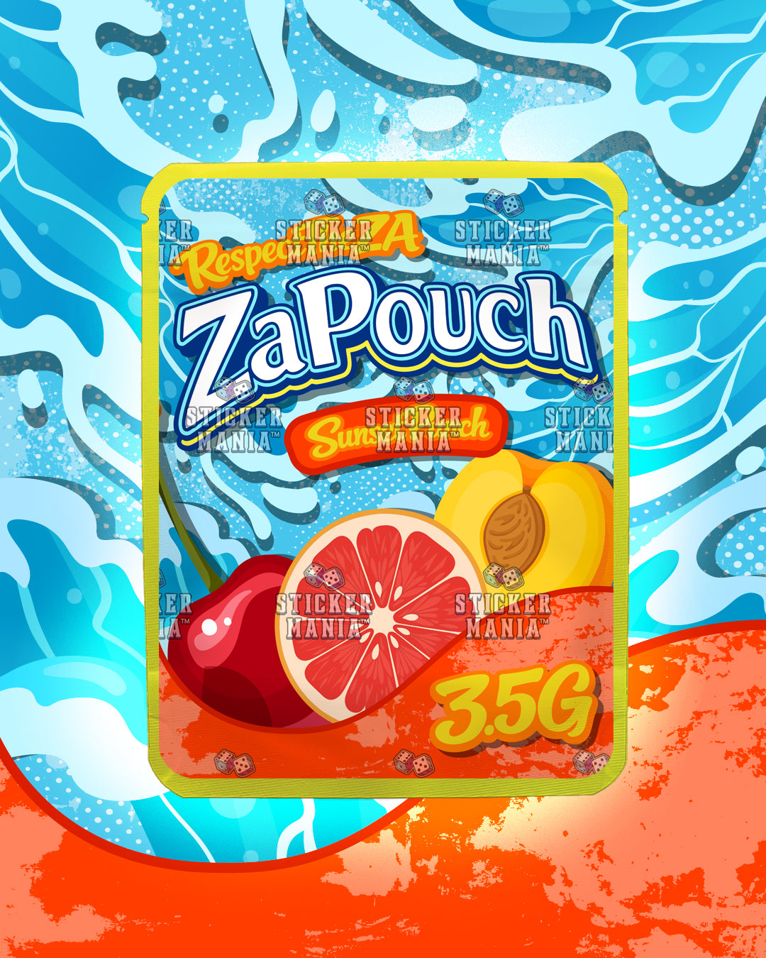 Za Pouch Sunset Punch | Pre-Made Sticker Bag | 3.5g