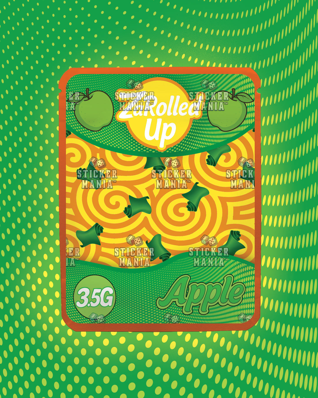 Za Rolled Up Apple | Pre-Made Sticker Bag | 3.5g