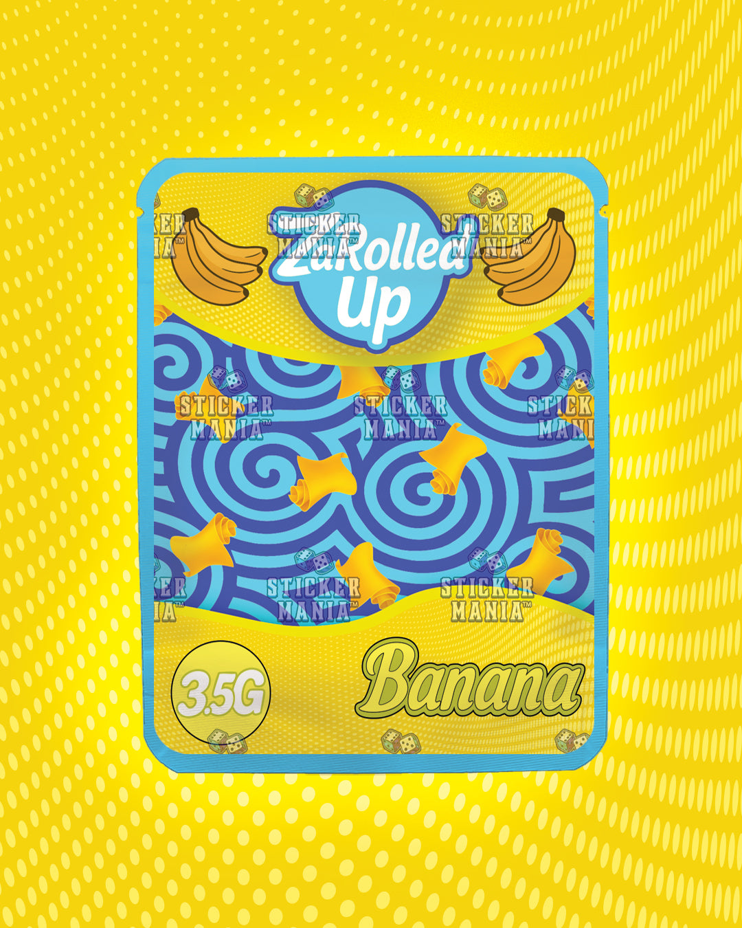 Za Rolled Up Banana | Pre-Made Sticker Bag | 3.5g