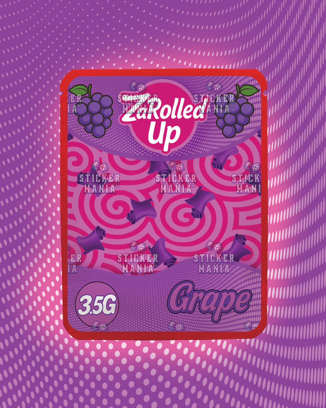Za Rolled Up Grape | Pre-Made Sticker Bag | 3.5g