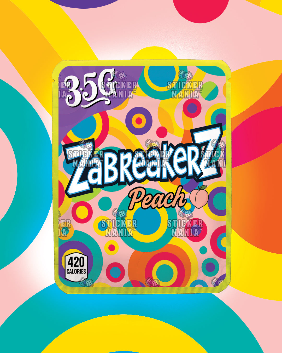 Zabreakerz Peach | Pre-Made Sticker Bag | 3.5g