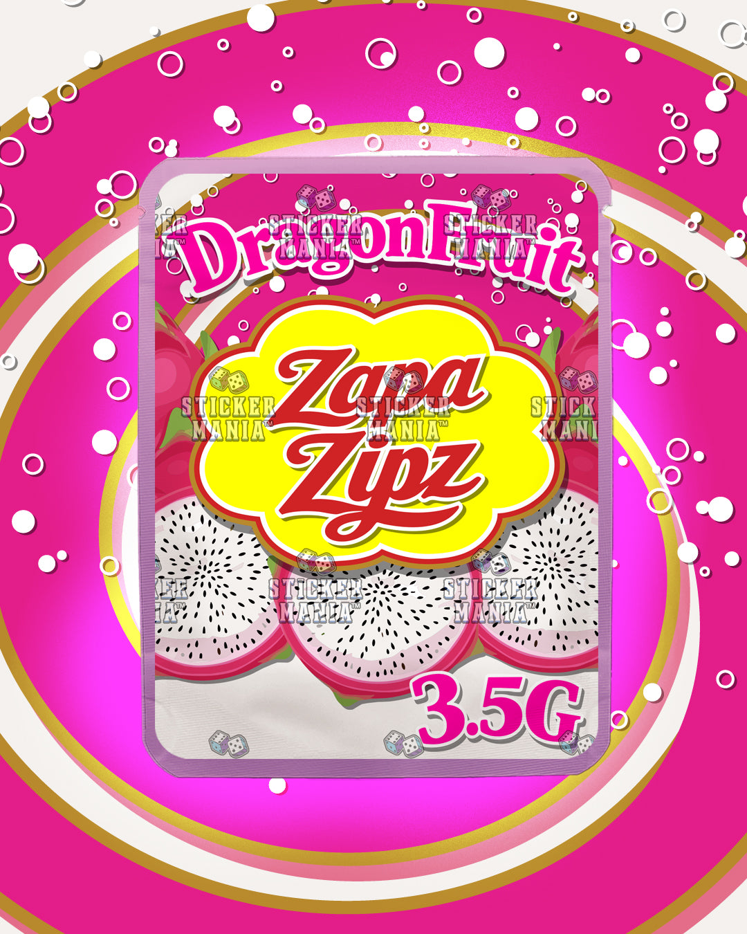 Zapa Zipz Dragon Fruit | Pre-Made Sticker Bag | 3.5g