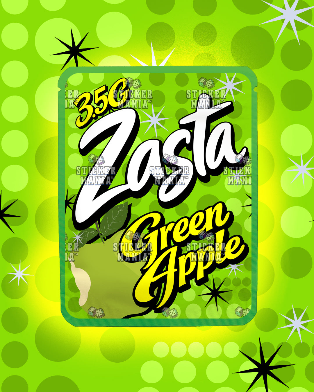 Zasta Green Apple | Pre-Made Sticker Bag | 3.5g