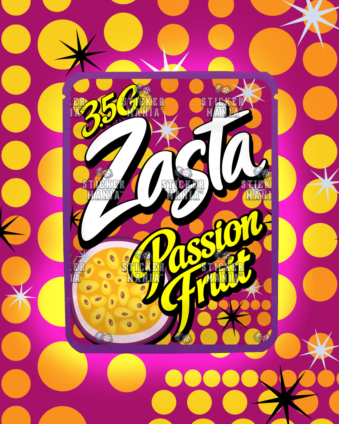Zasta Passion Fruit | Pre-Made Sticker Bag | 3.5g