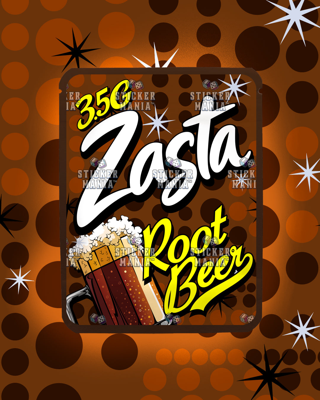 Zasta Root Beer | Pre-Made Sticker Bag | 3.5g