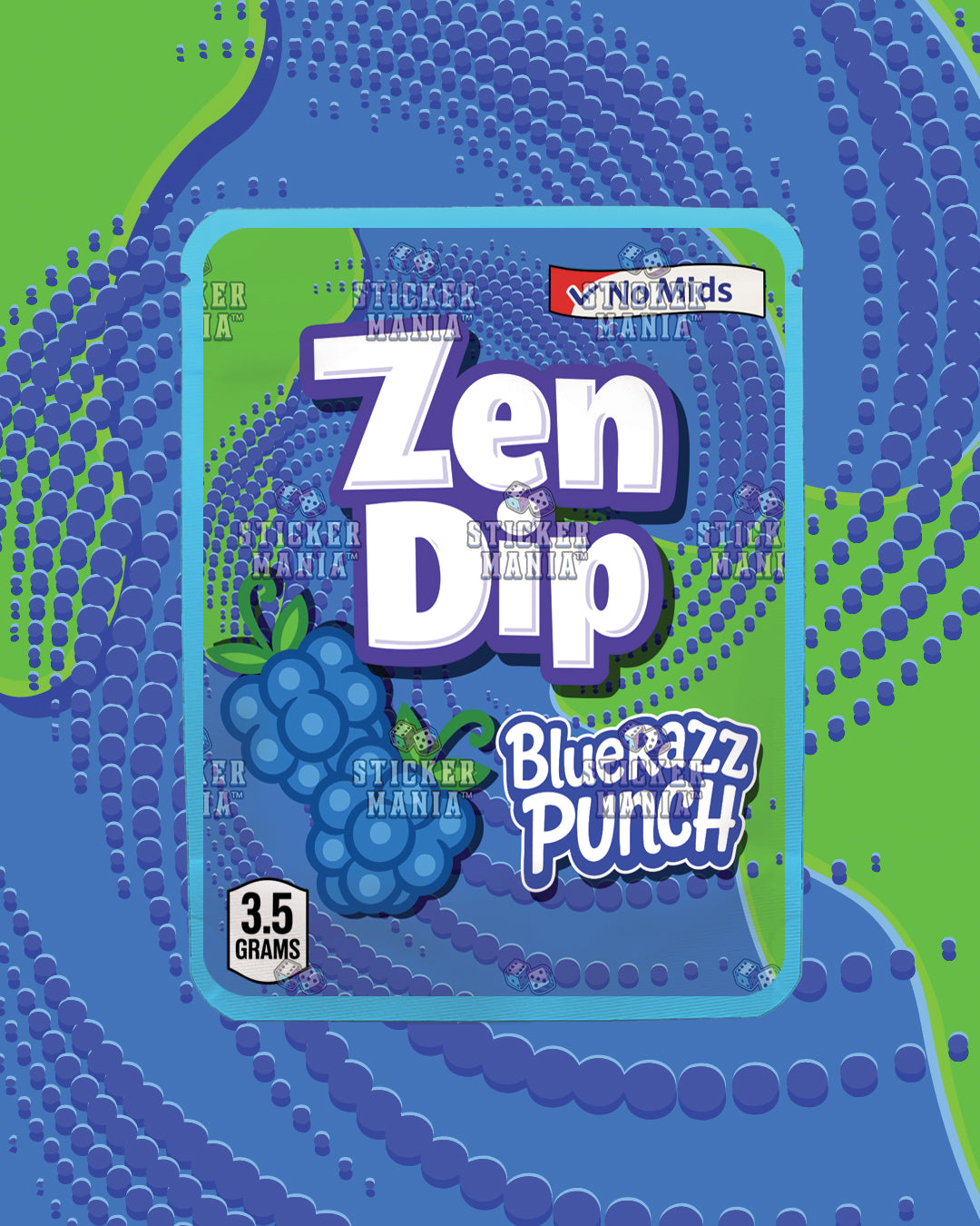 Zen Dip Blue Razz | Pre-Made Sticker Bag | 3.5g