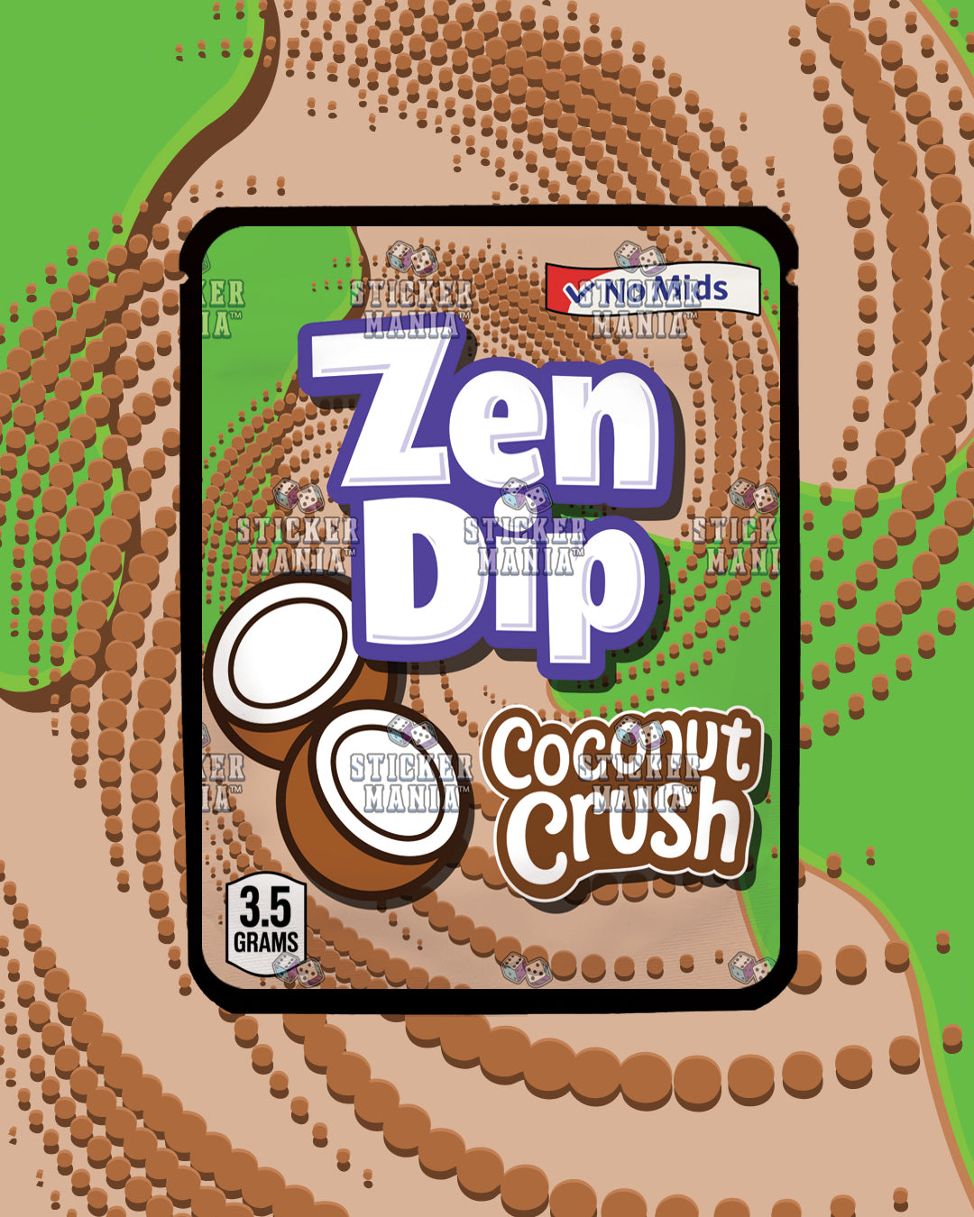 Zen Dip Coconut Crush | Pre-Made Sticker Bag | 3.5g