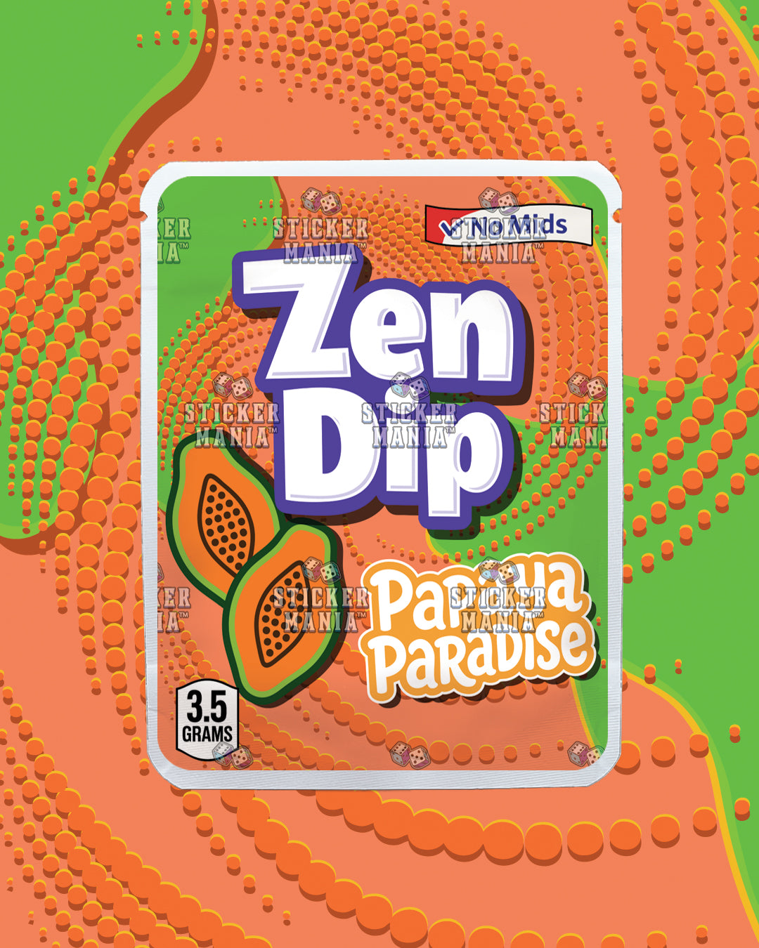 Zen Dip Papaya | Pre-Made Sticker Bag | 3.5g