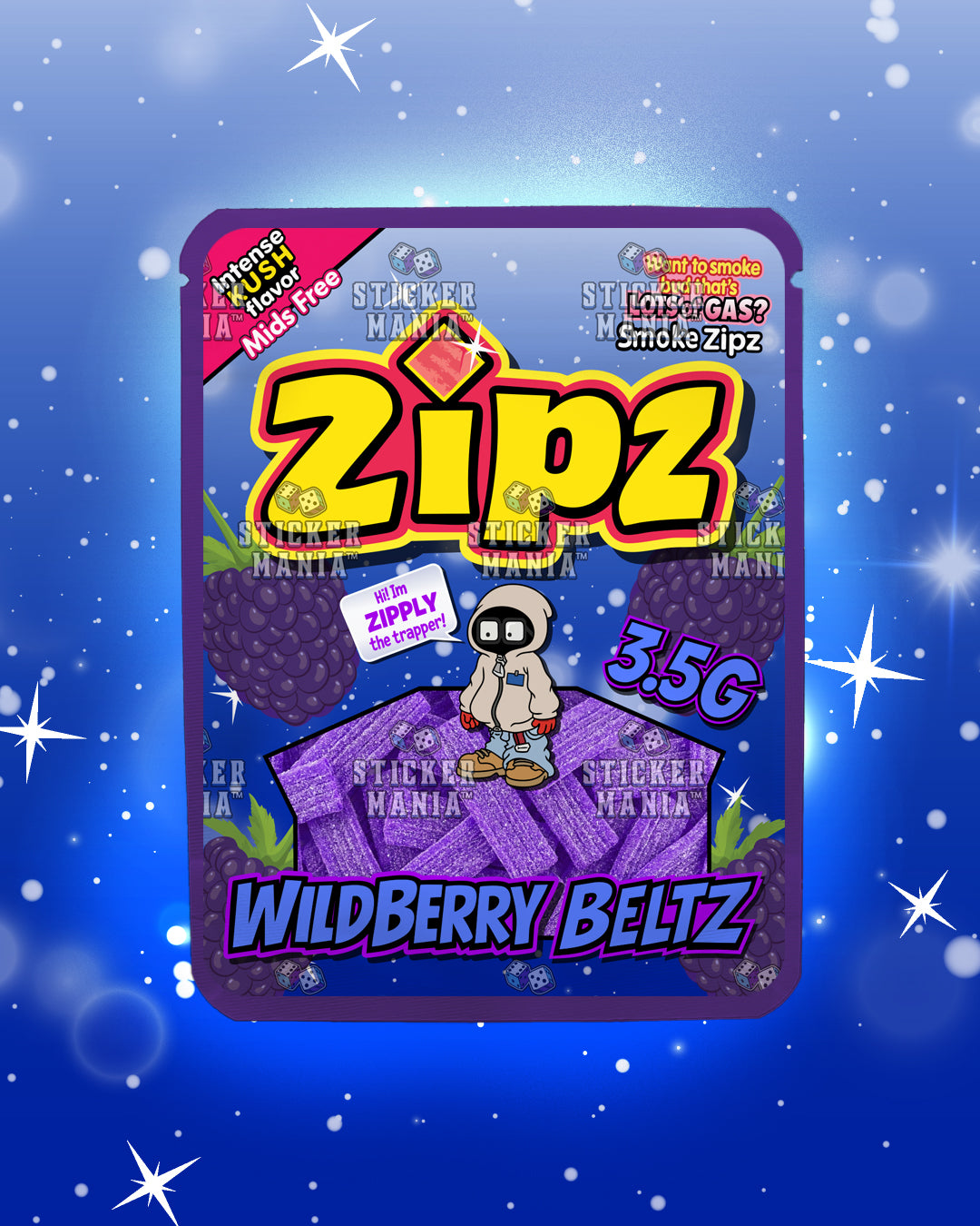 Zipz Wild Berry Beltz | Pre-Made Sticker Bag | 3.5g