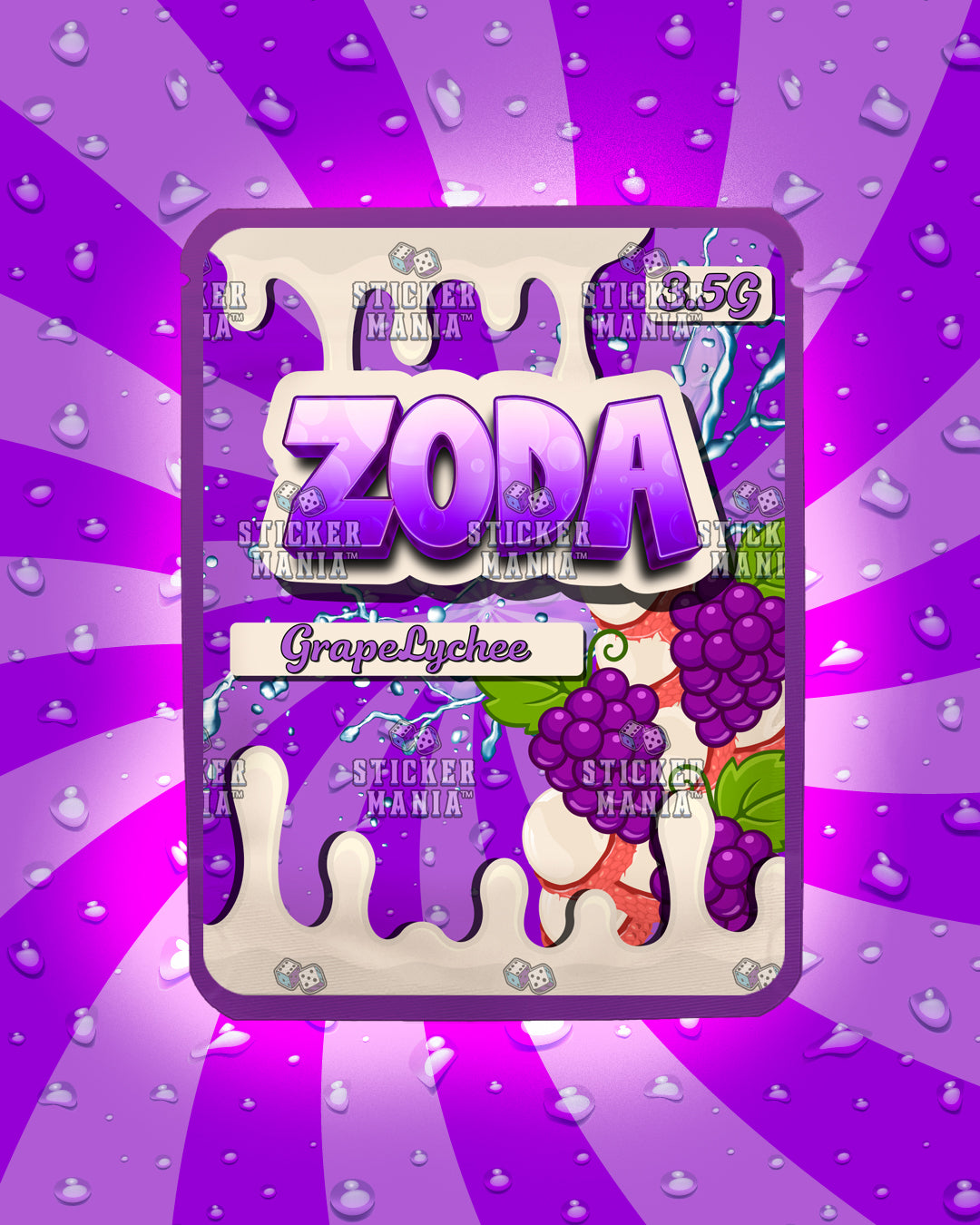 Zoda Grape Lychee | Pre-Made Sticker Bag | 3.5g