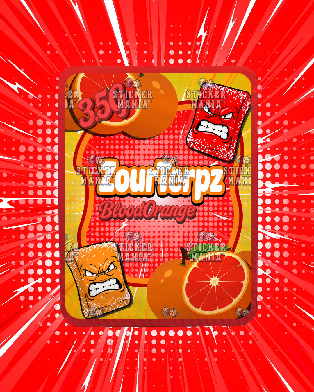 Zour Terpz Blood Orange | Pre-Made Sticker Bag | 3.5g