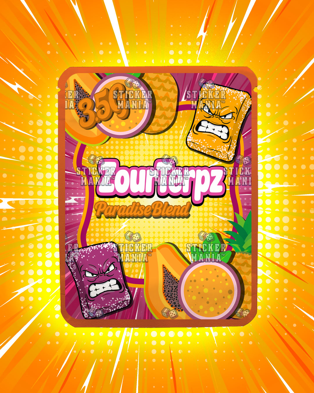 Zour Terpz Paradise Blend | Pre-Made Sticker Bag | 3.5g