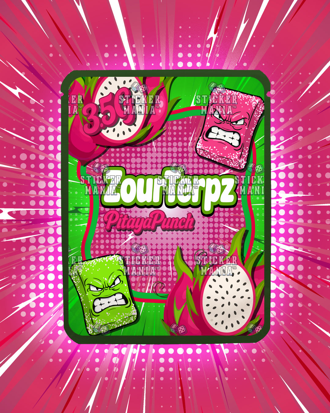 Zour Terpz Pitaya Punch | Pre-Made Sticker Bag | 3.5g
