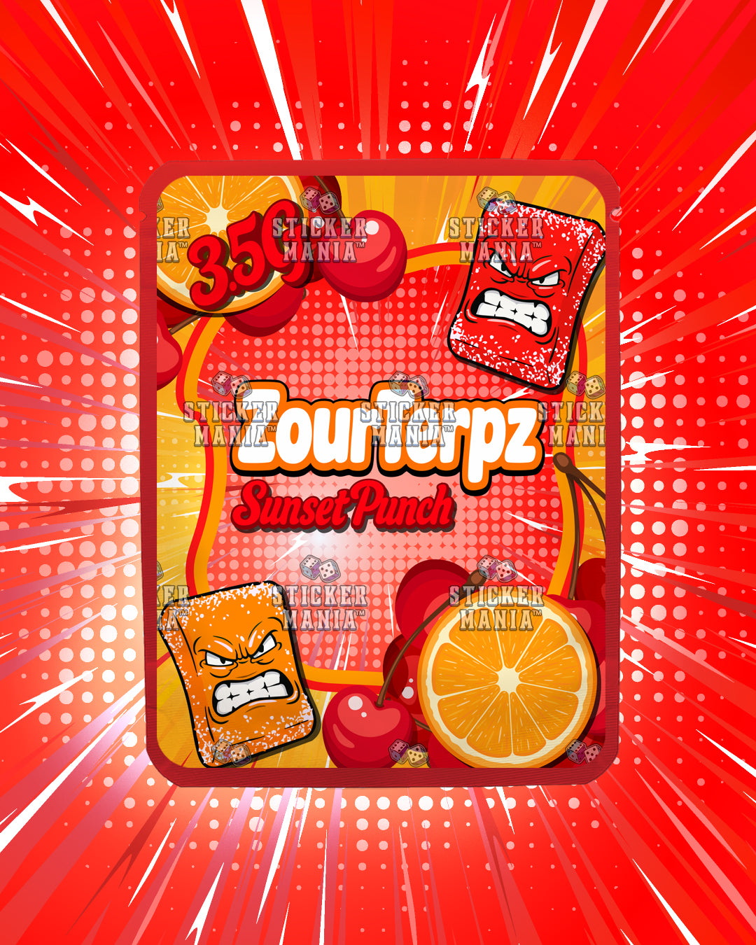 Zour Terpz Sunset Punch | Pre-Made Sticker Bag | 3.5g