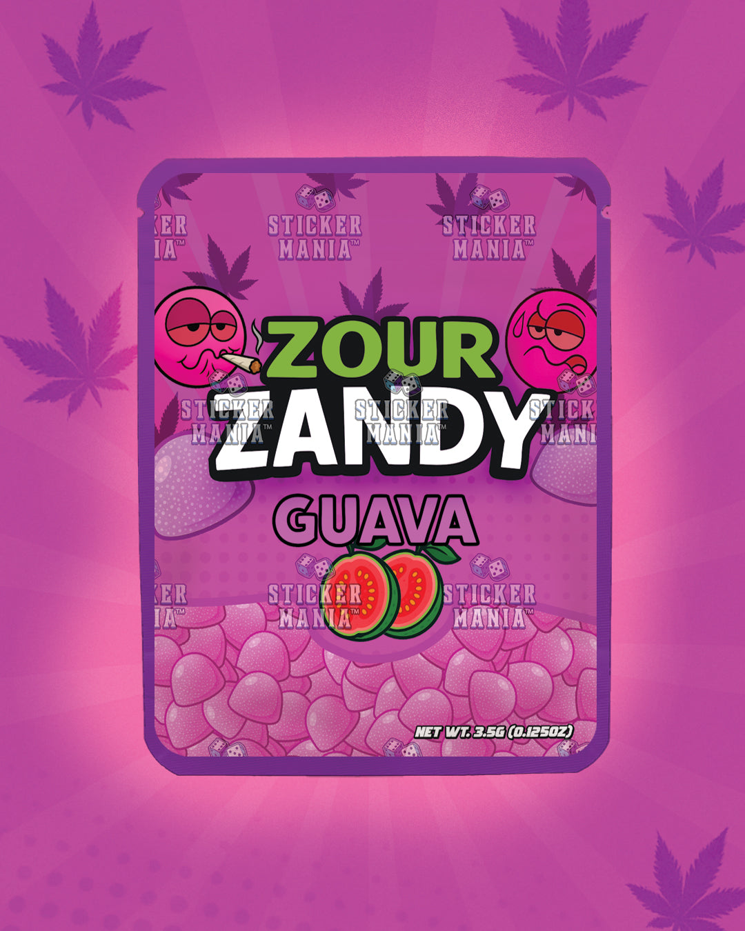 Zour Zandy Guava | Pre-Made Sticker Bag | 3.5g