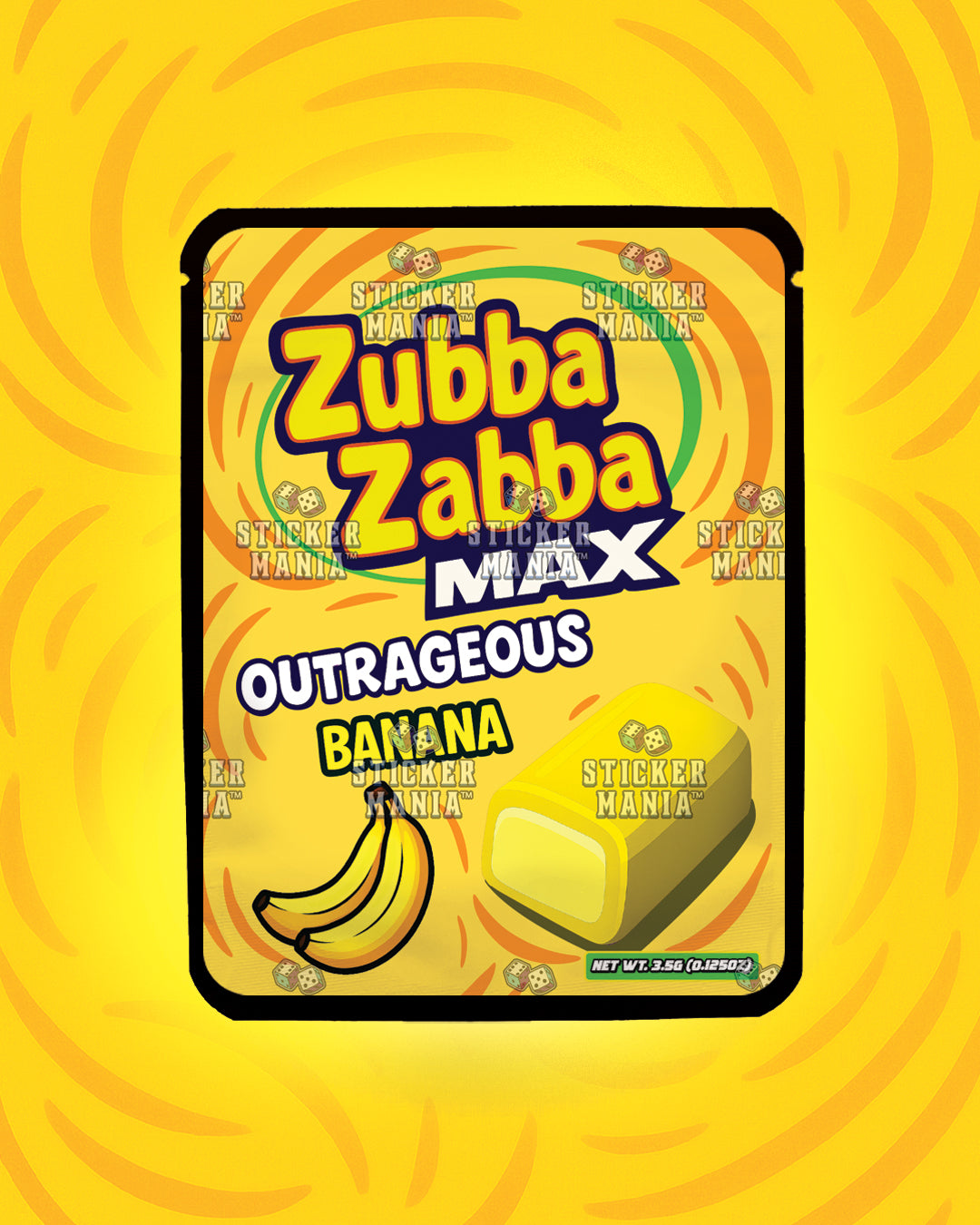 Zubba Zabba Max Outrageous Banana | Pre-Made Sticker Bag | 3.5g