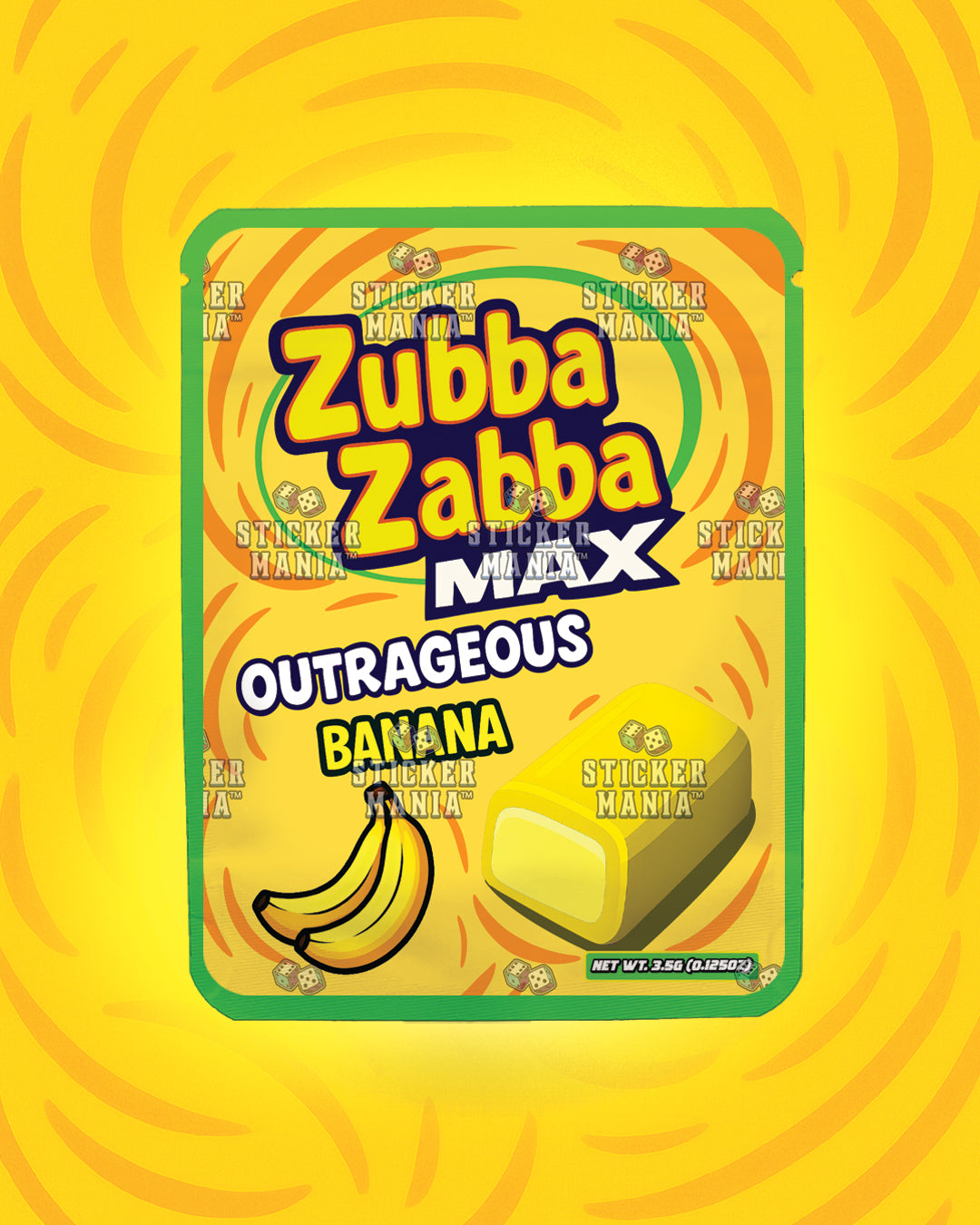 Zubba Zabba Max Outrageous Banana | Pre-Made Sticker Bag | 3.5g